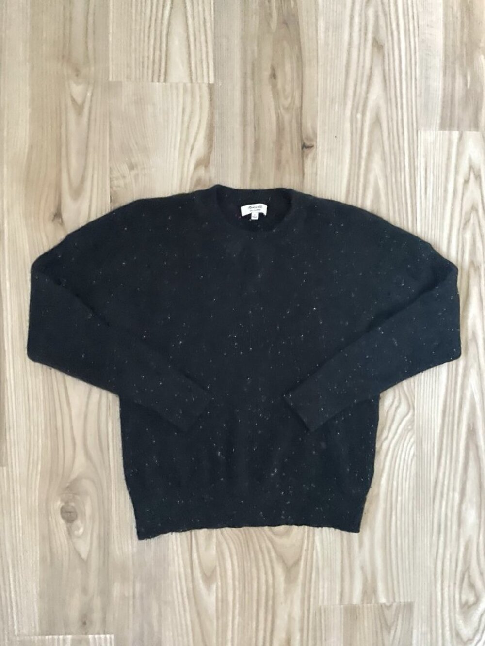 MADEWELL 100% Cashmere Sweater Pullover Classic Speckled Black size Large